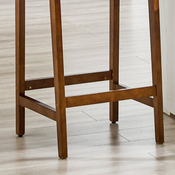 English Elm 2-Piece Solid Wood Hand Woven Rope Barstools Rustic Farmhouse Kitchen Island Seating W1151P433526
