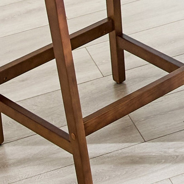 English Elm 2-Piece Solid Wood Hand Woven Rope Barstools Rustic Farmhouse Kitchen Island Seating W1151P433526