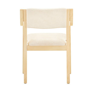 English Elm Set of 2 Bentwood Armchairs with Textured Fabric Upholstery for Modern Dining Rooms Natural Wood, White W1151P433527
