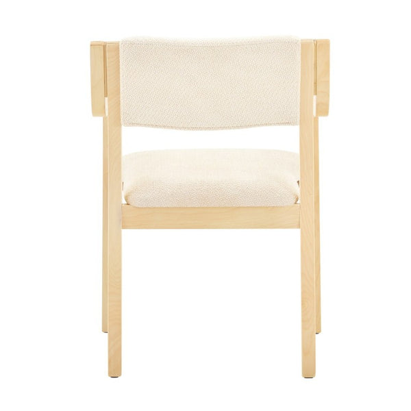 English Elm Set of 2 Bentwood Armchairs with Textured Fabric Upholstery for Modern Dining Rooms Natural Wood, White W1151P433527