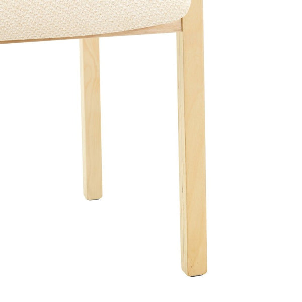 English Elm Set of 2 Bentwood Armchairs with Textured Fabric Upholstery for Modern Dining Rooms Natural Wood, White W1151P433527