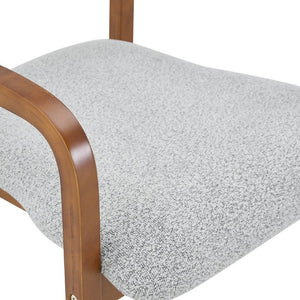 English Elm Set of 2 Bentwood Armchairs with Textured Fabric Upholstery for Modern Dining Rooms Light Gray, Walnut W1151P433528