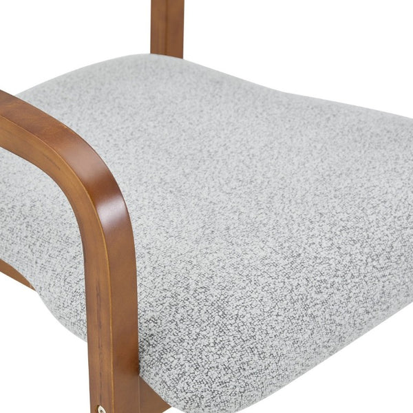 English Elm Set of 2 Bentwood Armchairs with Textured Fabric Upholstery for Modern Dining Rooms Light Gray, Walnut W1151P433528