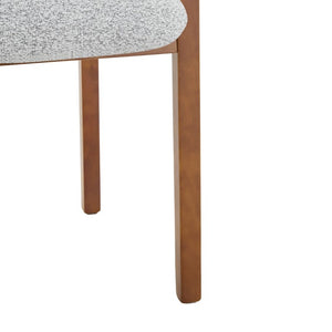 English Elm Set of 2 Bentwood Armchairs with Textured Fabric Upholstery for Modern Dining Rooms Light Gray, Walnut W1151P433528