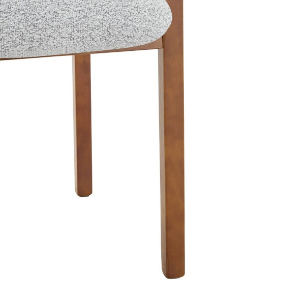 English Elm Set of 2 Bentwood Armchairs with Textured Fabric Upholstery for Modern Dining Rooms Light Gray, Walnut W1151P433528