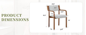 English Elm Set of 2 Bentwood Armchairs with Textured Fabric Upholstery for Modern Dining Rooms Light Gray, Walnut W1151P433528