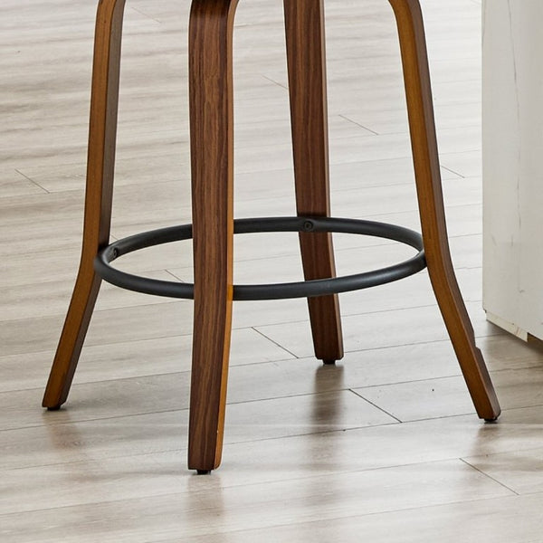 English Elm 2-Piece Swivel Barstools Bentwood Walnut Frame Ergonomic Back for Kitchen Islands W1151P433879