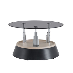 English Elm Affordable Round Nesting Glass Coffee Tables Modern Two Piece Living Room Set W1151P433967
