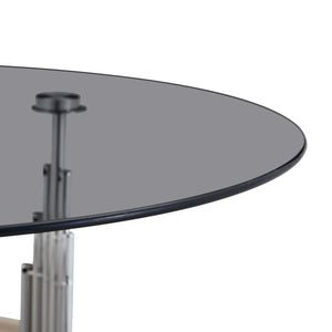 English Elm Affordable Round Nesting Glass Coffee Tables Modern Two Piece Living Room Set W1151P433967