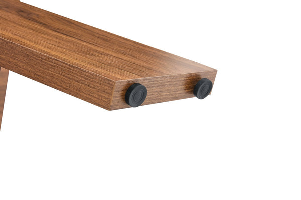 English Elm 71×31.5Inches Walnut Grain MDF Rectangular Table Seats 8 with V-Shaped Angled Legs W1151P434798