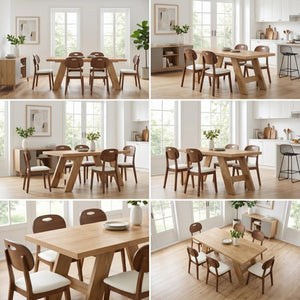 English Elm 71×31.5Inches Light Wood Grain MDF Rectangular Dining Table with V Shaped Legs Seats Eight W1151P434799