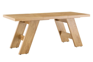 English Elm 71×31.5Inches Light Wood Grain MDF Rectangular Dining Table with V Shaped Legs Seats Eight W1151P434799