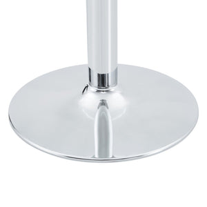 English Elm 27.5-inch Round Tempered Glass Coffee Table Matte Metal Base Modern Living Room Silver W1151P439523