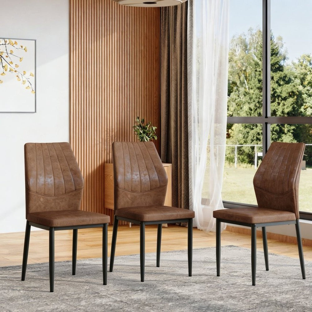 English Elm Set of 3 Shell Backrest Dining Chairs Ergonomic Tech Fabric Coastal Sculptural W1151P442910