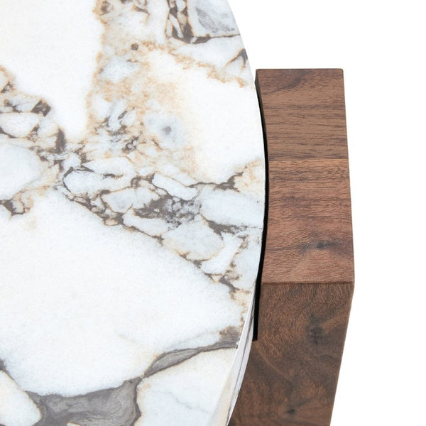 English Elm A Marble Effect and Glass Nesting Coffee Table Set for Modern Living Spaces W1151P444421
