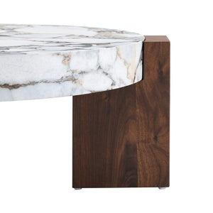 English Elm A Marble Effect and Glass Nesting Coffee Table Set for Modern Living Spaces W1151P444421