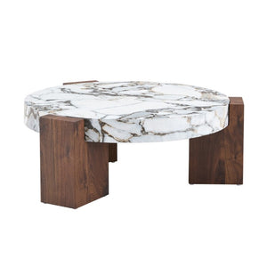 English Elm A Marble Effect and Glass Nesting Coffee Table Set for Modern Living Spaces W1151P444421