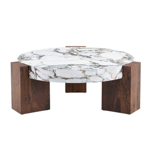 English Elm A Marble Effect and Glass Nesting Coffee Table Set for Modern Living Spaces W1151P444421
