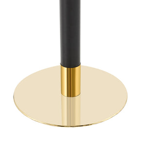 English Elm 23.6 Inch Round Faux Marble Bistro Table with Stainless Steel Edge and Metal Base Black - A W1151P445184