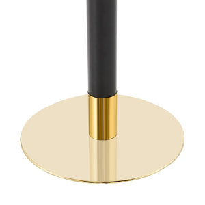 English Elm Mid-Century Round Bistro Table Faux Stone Gloss Top Gold Black Base Small Dining W1151P445187