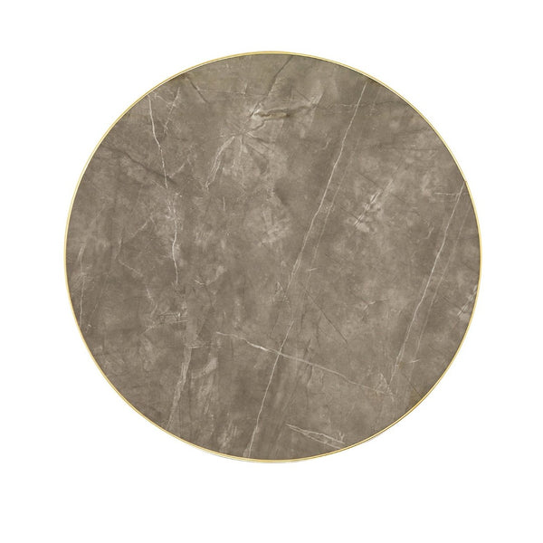 English Elm Modern Round Bistro Table Faux Marble Top Gold Trim Stainless Base Cafe Style W1151P445191