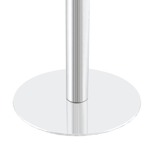 English Elm 23.6 Round Faux Marble Bistro Table with Steel Edging and Metal Base for Small Dining Spaces W1151P445192