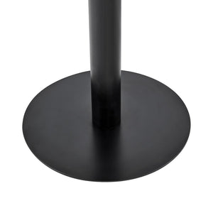English Elm 23.6 Inch Round Marble Faux Finish Bistro Table with Stainless Steel Edge Metal Base Grey W1151P445195