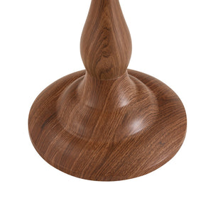 English Elm Small Round Glass Top Accent Table with Vase Base for Bedside or Living Room Decor Walnut W1151P447639