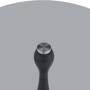 English Elm Small Round Glass Top Accent Table with Vase Base for Bedside or Living Room Decor Black W1151P447641