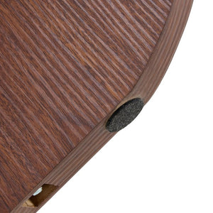English Elm Creative Round Glass Top Coffee Table with Walnut Base and Fan Storage for Living Rooms W1151P449917