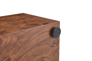 English Elm Premium Burl Walnut Veneer Cube Table Seamless 360 Wrap Living Room Side Accent W1151P454436