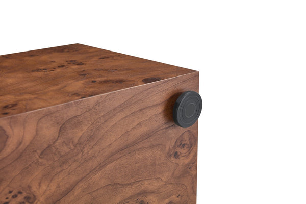 English Elm Premium Burl Walnut Veneer Cube Table Seamless 360 Wrap Living Room Side Accent W1151P454436