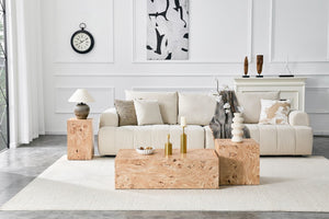 English Elm Natural-Style Burl Wood Grain MDF Side Table Wabi-Sabi Modular Design for Living Rooms W1151P454439