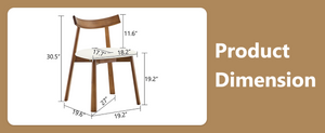 English Elm 2 Solid Wood Ergonomic Dining Chairs with Pu Cushioned Seats and Curved Lumbar Backrests Walnut+White W1151P455533