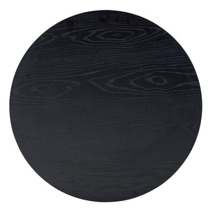 English Elm Black Round MDF Coffee Table Industrial Diamond Metal Base Compact Living Room W1151P457593