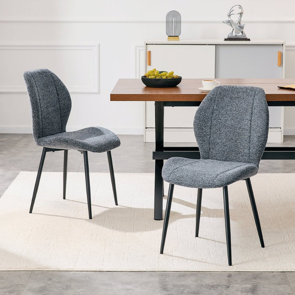 English Elm 4-pack Minimalist Upholstered Dining Chairs with Ergonomic Back and Powder-coated Legs W1151P458013