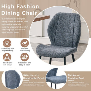 English Elm 4-pack Minimalist Upholstered Dining Chairs with Ergonomic Back and Powder-coated Legs W1151P458013