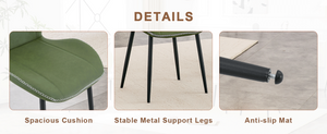 English Elm 4 Retro PU Dining Chairs with Curved Lumbar Backrest and Black Metal Legs for Home Office W1151P458015