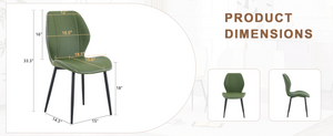 English Elm 4 Retro PU Dining Chairs with Curved Lumbar Backrest and Black Metal Legs for Home Office W1151P458015
