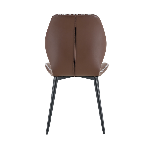 English Elm 4-Pack PU Leather Dining Chairs with Lumbar Support Matte Black Legs for Kitchen Office W1151P458016