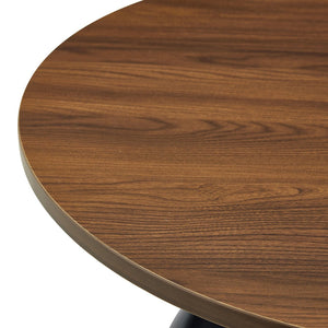 English Elm Affordable Gourd-Shaped Nesting Coffee Table Set Walnut MDF Top Gold Accent Base W1151P458846