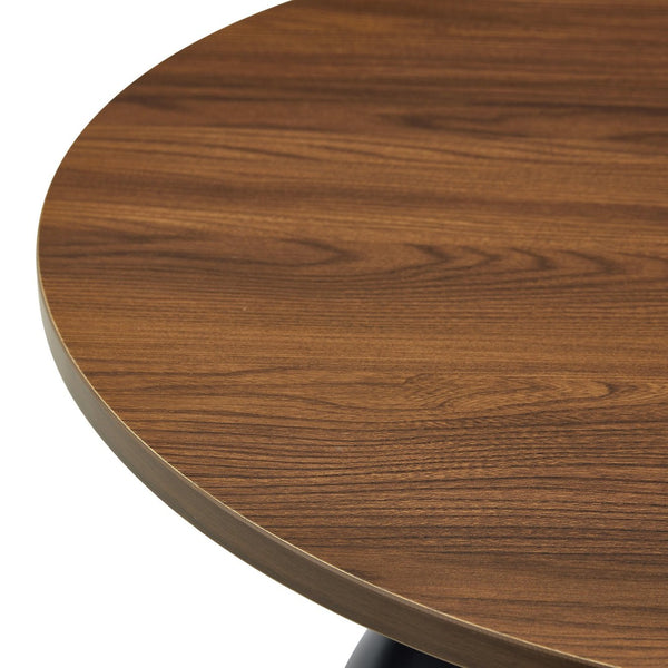 English Elm Affordable Gourd-Shaped Nesting Coffee Table Set Walnut MDF Top Gold Accent Base W1151P458846