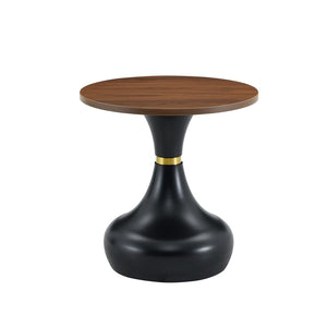 English Elm Affordable Gourd-Shaped Nesting Coffee Table Set Walnut MDF Top Gold Accent Base W1151P458846