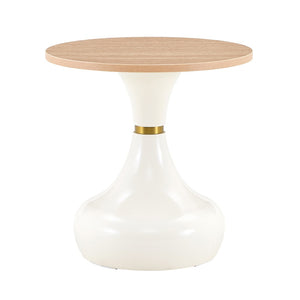 English Elm Affordable Gourd Shaped Nesting Coffee Table Set with MDF Top and Gold Accent Base Off White, Wood W1151P458847