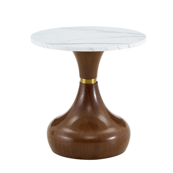 English Elm Affordable Gourd Shaped Nesting Coffee Table Set with MDF Top and Gold Accent Base Walnut, White W1151P458848