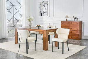 English Elm White PU Leather Pleated Back Dining Chairs with Matte Black Legs Set of 2 W1151P463587