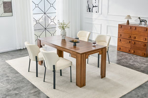 English Elm White PU Leather Pleated Back Dining Chairs with Matte Black Legs Set of 2 W1151P463587