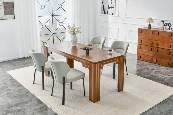 English Elm Light Gray PU Leather Pleated Back Dining Chairs with Matte Black Legs Set of 2 W1151P463588