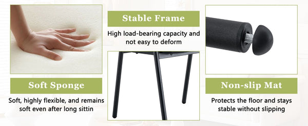 English Elm 4-Piece Matte PU Leather Dining Chair Set with Steel Legs for Modern Interiors Black W1151P473198