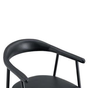 English Elm 4-Piece Matte PU Leather Dining Chair Set with Steel Legs for Modern Interiors Black W1151P473198